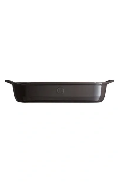 Emile Henry Ultime Rectangular Ceramic Baking Dish In Charcoal