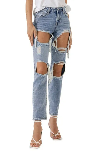 Grey Lab Distressed Jeans In Light Denim