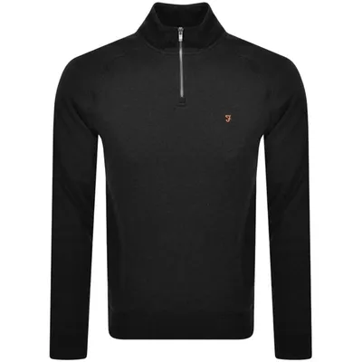 Farah Vintage Jim Half Zip Sweatshirt Black