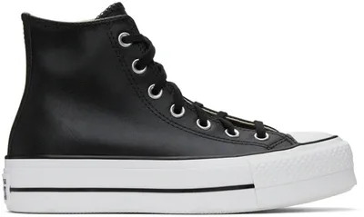 Converse Black Chuck Taylor All Star Lift Hi Sneakers In Black/white