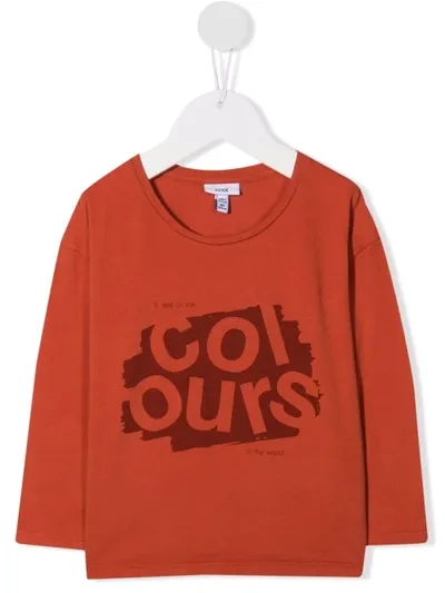 Knot Kids' Graphic-print Longsleeevd T-shirt In Orange