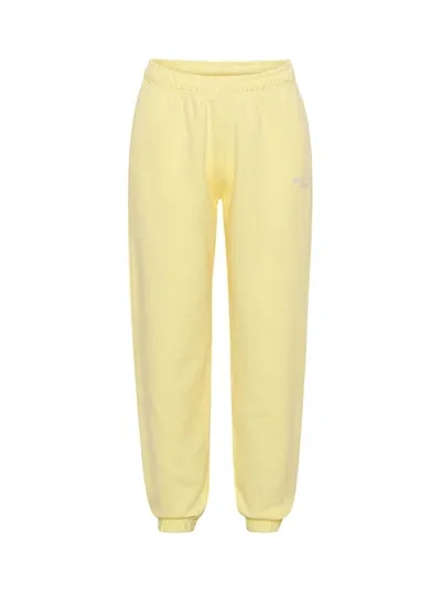 Rotate Birger Christensen Mimi Organic Cotton Yellow Joggers With Logo