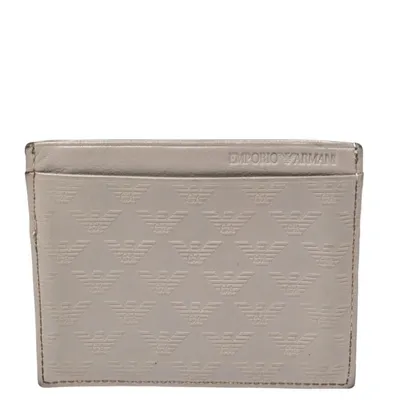 Pre-owned Emporio Armani Grey Leather Card Holder