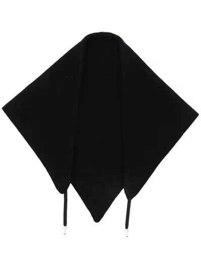 Barrie Drawstring-fastening Cashmere Scarf In Schwarz