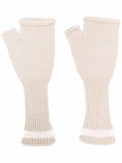 Barrie Fingerless Cashmere Gloves In Nude