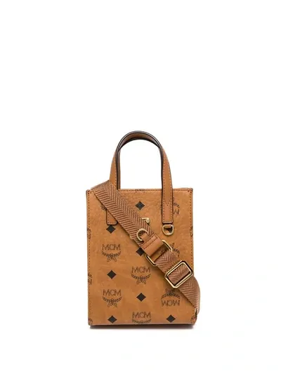 Mcm Mini Aren Crossbody Bag In Brown