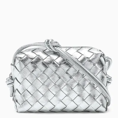 Bottega Veneta Silver Cross-body Bag In Metal