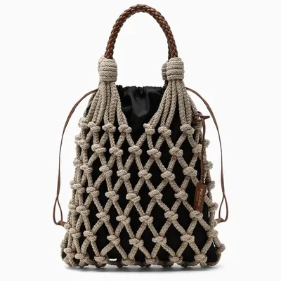 Prada Handbag In Nylon And Rope In Multicolor