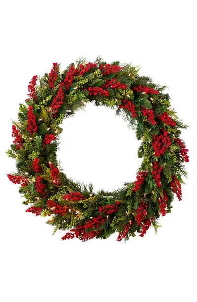 Balsam Hill Outdoor Berry Burst Wreath In Led Clear