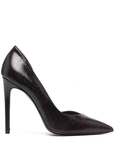 Just Cavalli Wrap Pointed-toe Leather Stilettos In Schwarz