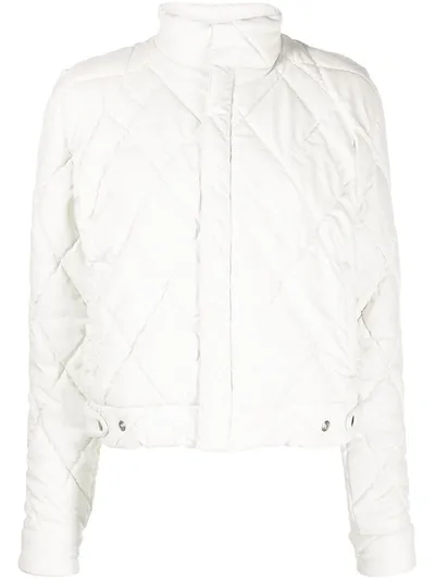 Rta Quilted Bomber Jacket In Weiss