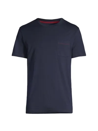 Isaia Men's Short-sleeve Pocket T-shirt In Navy