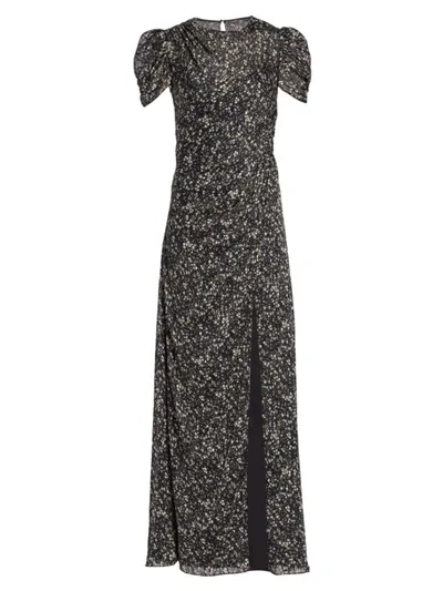 ml Monique Lhuillier Floral Maxi Dress In Black