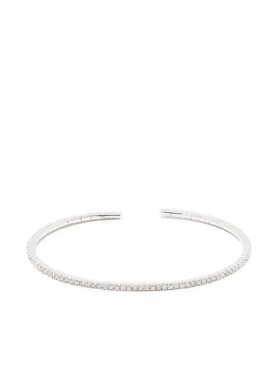 White Bird 18kt White Gold Paulette Diamond Bangle In Silber