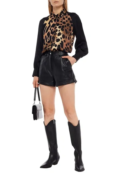 Just Cavalli Leopard-print Satin Shirt In Animal Print