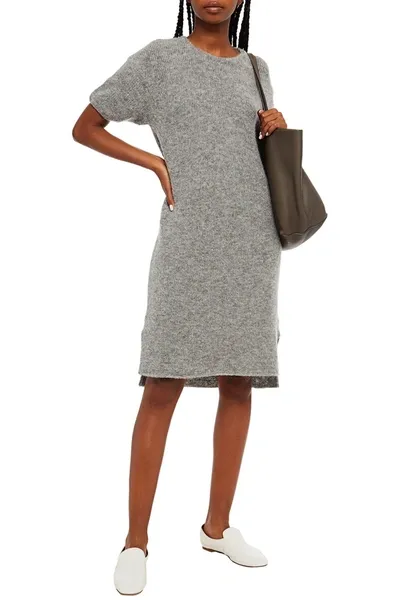 American Vintage Brushed Knitted Dress In Gray