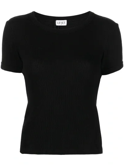 Leset Slim-fit Short-sleeved T-shirt In Black