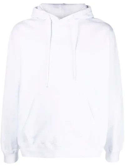 Msgm Logo-print Hooded Jumper In Weiss