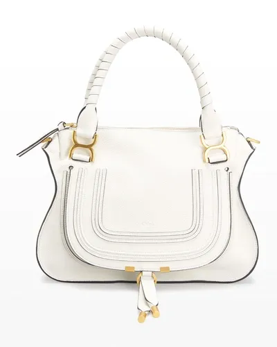 Chloé Marcie Medium Satchel Bag In White