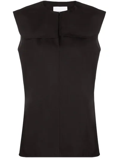 Jil Sander Gout-closure Sleeveless Blouse In Black