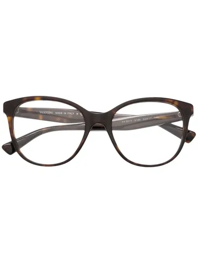 Valentino Garavani Vltn Square-frame Glasses In Braun