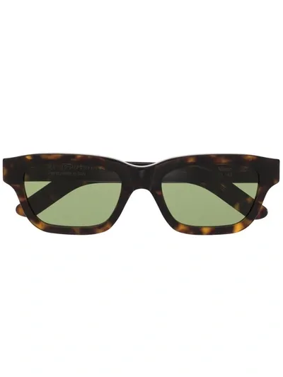 Retrosuperfuture Tortoiseshell-effect Rectangle-frame Sunglasses In Braun