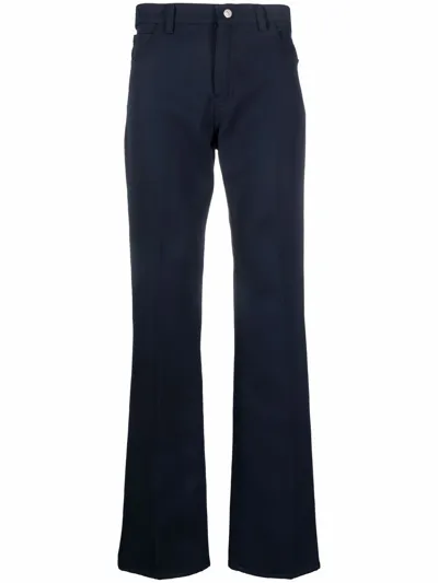 Courrèges High-waisted Straight-leg Trousers In Blue