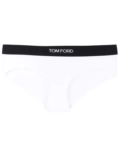 Tom Ford Logo Waist Briefs In White