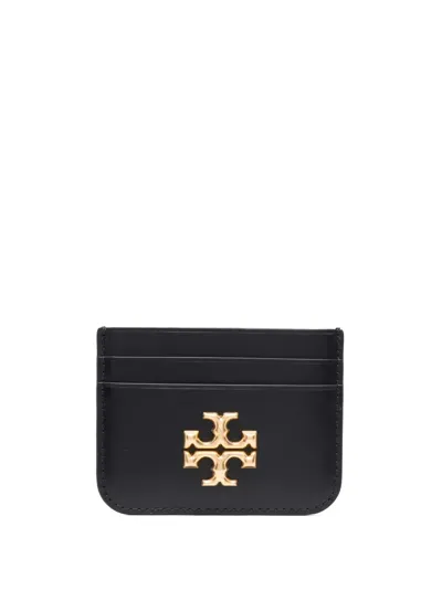 Tory Burch Logo-motif Leather Wallet In Schwarz