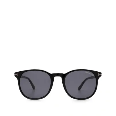 Tom Ford Ft0858-n Shiny Black Sunglasses In Shiny Black / Smoke