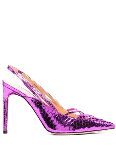 Giannico Pointed 110mm Heeled Pumps In Fuchsia