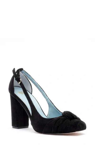 Frances Valentine Retro Pump In Black Fabric