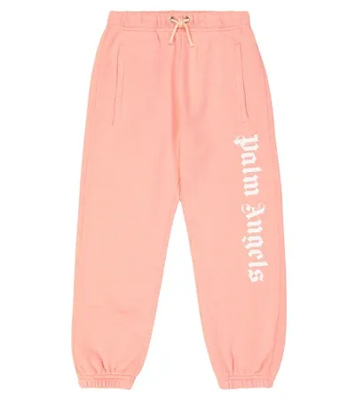 Palm Angels Kids' Girl's Classic Logo-print Sweatpants In Pink