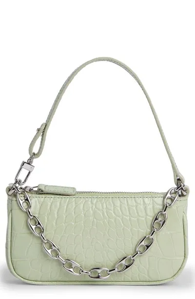 By Far Mini Rachel Leather Shoulder Bag In Sage Green