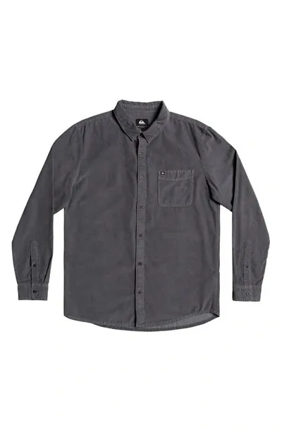 Quiksilver Smoke Trail Button-up Corduroy Shirt In Iron Gate