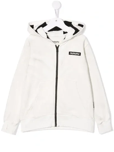 Nununu Kids' Zip-up Hooded Sweat Top In Neutrals