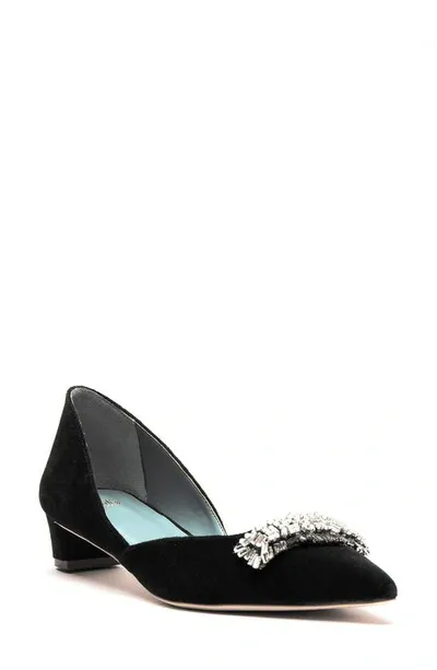 Frances Valentine Paula Velvet Ornament Heels In Black