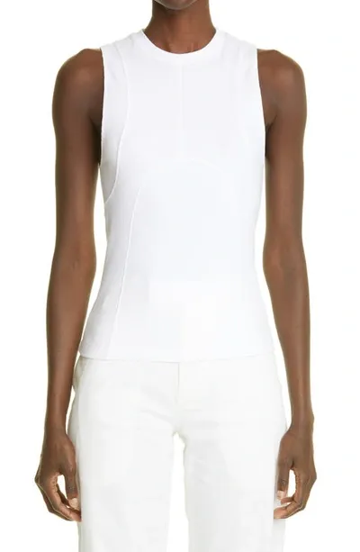 K.ngsley Unisex Dani Rib Stretch Cotton Tank In White