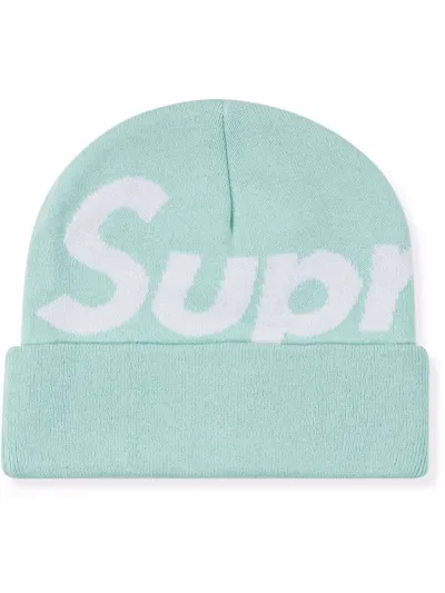 Supreme Big Logo Beanie In Blue