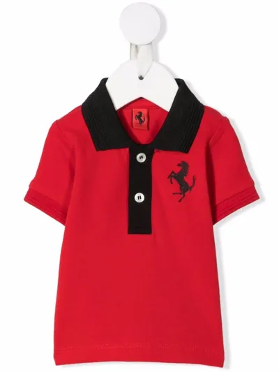 Ferrari Babies' Embossed-logo Polo Shirt In Rot