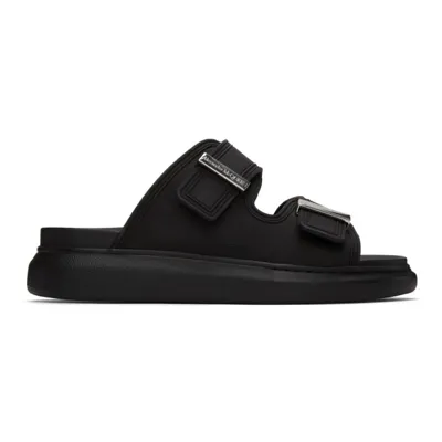 Alexander Mcqueen Black Rubber Hybrid Slides