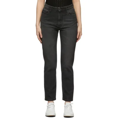 Ami Alexandre Mattiussi High-waisted Straight-leg Jeans In Black