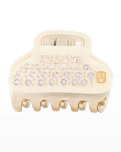 Alexandre De Paris Swarovski Crystal Studded Jaw Hair Clip In Ivory