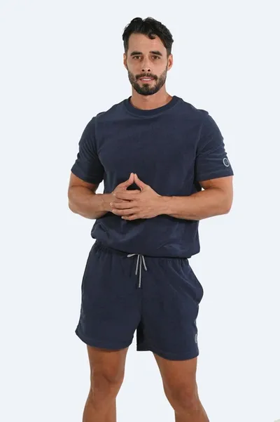 Siamo Verano French Terry Cloth T-shirt In Navy