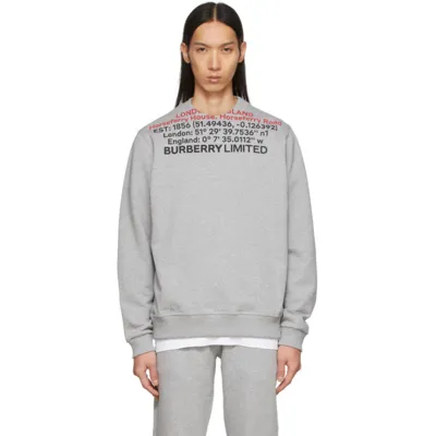 Burberry Grey Sweatshirt With Logo-print