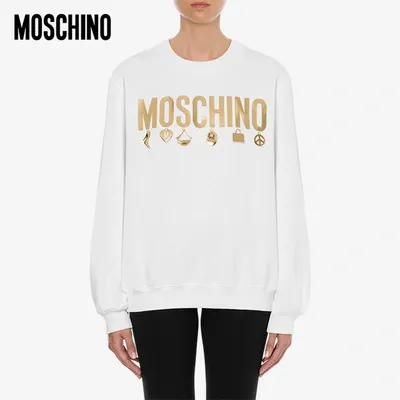 Moschino /莫斯奇诺 21秋冬女士 天猫独家   Charms棉绒衫 In White