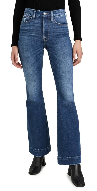 Good American Good Flare Flared Mid-rise Stretch-denim Jeans In Indigo