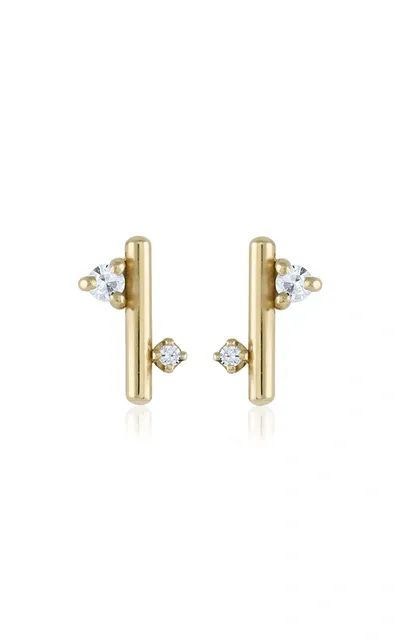 White/space Andromeda 14k Yellow Gold Diamond Earrings