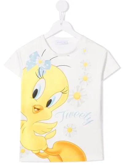 Monnalisa Cartoon-print T-shirt In White