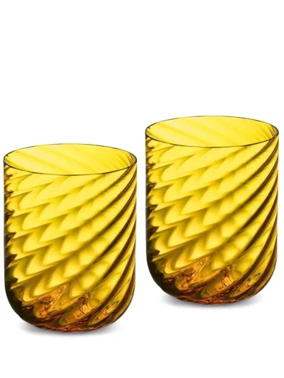 Dolce & Gabbana Hand-blown Murano Water Glasses (set Of 2) In Multicolor